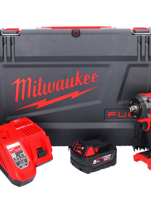 Llave de impacto a batería Milwaukee M18 FIW2F12-501X 18 V 339 Nm 1/2" sin escobillas + 1x batería 5,0 Ah + cargador + caja HD