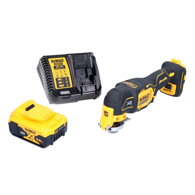 Oscilador sin cable DeWalt DCS 356 P1-XJ 18 V sin escobillas + 1x batería 5,0 Ah + cargador + kit de accesorios