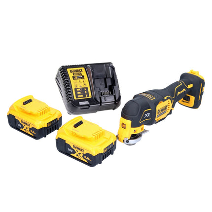 Oscilador sin cable DeWalt DCS 356 P2-XJ 18 V sin escobillas + 2x batería 5,0 Ah + cargador + kit de accesorios