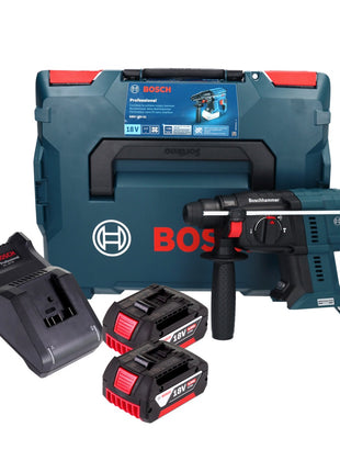 Bosch GBH 18V-21 Taladro percutor a batería profesional 18 V 2,0 J sin escobillas (0611911102) + 2x batería 4,0 Ah + cargador + L-BOXX