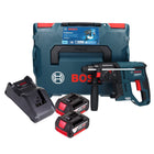 Bosch GBH 18V-21 Taladro percutor a batería profesional 18 V 2,0 J sin escobillas (0611911102) + 2x batería 4,0 Ah + cargador + L-BOXX