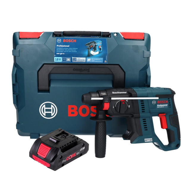 Bosch GBH 18V-21 Taladro percutor profesional 18 V 2,0 J sin escobillas + 1x batería ProCORE 4,0 Ah + L-BOXX - sin cargador