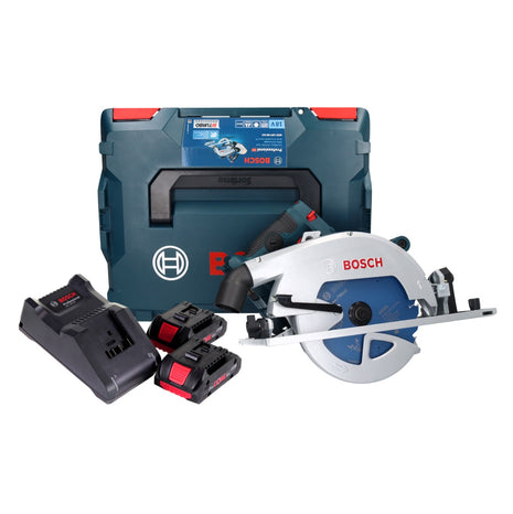 Bosch GKS 18V-68 GC Sega circolare professionale a batteria 18 V 190 mm Biturbo Brushless + 2x batteria ProCORE 4,0 Ah + caricatore + L-BOXX