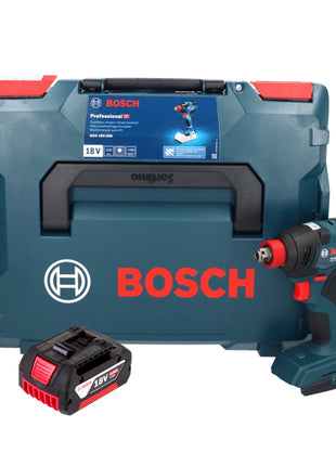 Bosch GDX 18V-200 Llave de impacto rotativa a batería profesional 18 V 200 Nm sin escobillas + 1x batería 4,0 Ah + L-BOXX - sin cargador