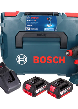 Bosch GDX 18V-200 Professional Akku Drehschlagschrauber 18 V 200 Nm Brushless + 2x Akku 4,0 Ah + Ladegerät + L-BOXX