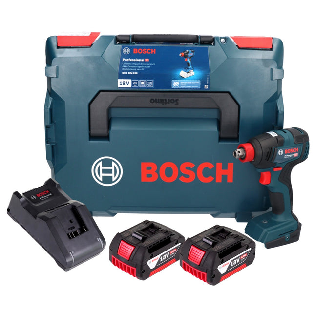 Bosch GDX 18V-200 Professional cordless impact wrench 18 V 200 Nm brushless + 2x rechargeable battery 4.0 Ah + charger + L-BOXX