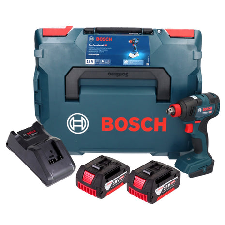 Bosch GDX 18V-200 Professional atornillador de impacto giratorio a batería 18 V 200 Nm sin escobillas + 2x baterías 5,0 Ah + cargador + L-BOXX