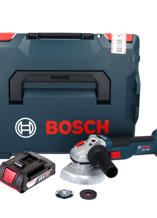 Bosch GWS 18V-10 Professional amoladora angular a batería 18 V 125 mm sin escobillas + 1x batería 2,0 Ah + L-Boxx - sin cargador