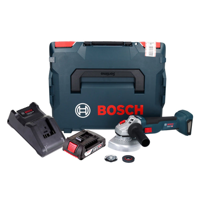 Smerigliatrice angolare a batteria Bosch GWS 18V-10 Professional 18 V 125 mm Brushless + 1x batteria 2,0 Ah + caricabatteria + L-Boxx