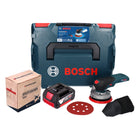 Lijadora excéntrica a batería Bosch GEX 18V-125 Professional 18 V 125 mm sin escobillas + 1x batería 4,0 Ah + 1x juego de lijado Toolbrothers TURTLE + L-BOXX - sin cargador