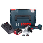 Amoladora angular a batería Bosch GWS 18V-10 Professional 18 V 125 mm sin escobillas + 1x batería 4,0 Ah + cargador + L-Boxx