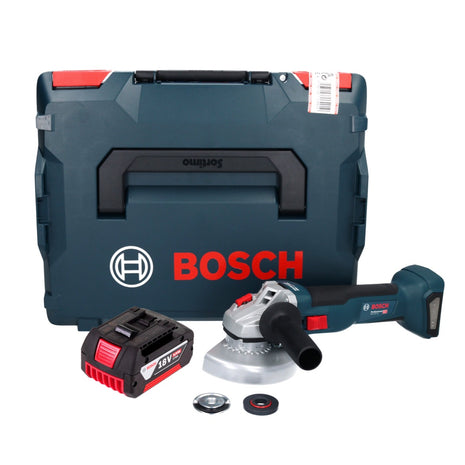 Bosch GWS 18V-10 Professional Akku Winkelschleifer 18 V 125 mm Brushless + 1x Akku 5,0 Ah + L-Boxx - ohne Ladegerät