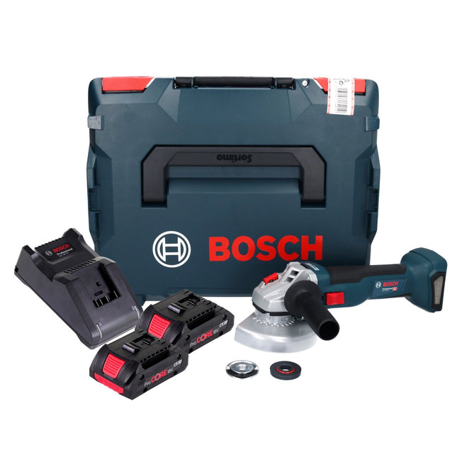 Bosch GWS 18V-10 Amoladora angular profesional sin cable 18 V 125 mm sin escobillas + 2x batería ProCORE 4,0 Ah + cargador + L-Boxx