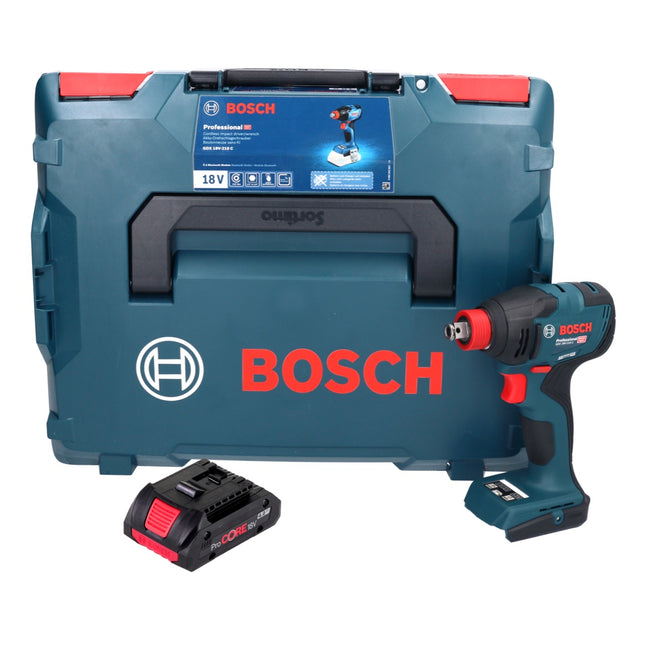 Bosch GDX 18V-210 C Professional cordless impact wrench 18 V 210 Nm brushless + 1x ProCORE rechargeable battery 4.0 Ah + Connectivity module + L-Boxx - without charger