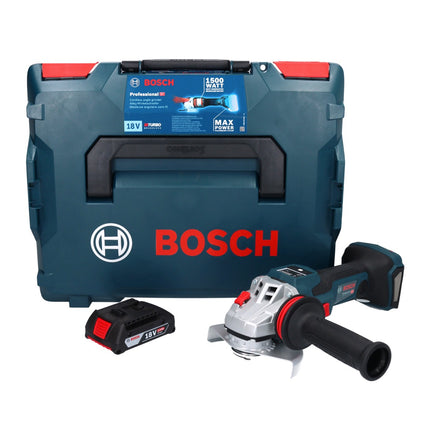 Bosch GWS 18V-15 SC Professional Cordless Angle Grinder 125mm Brushless 18V + 1x Battery 2.0Ah + L-BOXX case - without charger