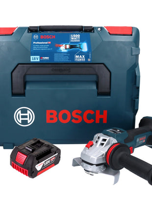 Meuleuse d'angle sans fil Bosch GWS 18V-15 SC Professional 18 V 125 mm sans balais + 1x batterie 4,0 Ah + L-BOXX - sans chargeur