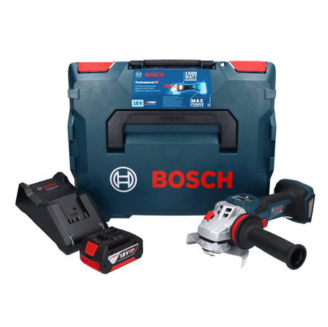 Bosch GWS 18V-15 SC Professional amoladora angular a batería 18 V 125 mm sin escobillas + 1x batería 5,0 Ah + cargador + L-BOXX