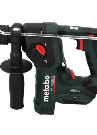 Metabo taladro percutor inalámbrico BH 18 LTX BL 16 18 V 1,3 J SDS plus sin escobillas + juego de taladro y cincel de 5 piezas + metaBOX - sin batería, sin cargador