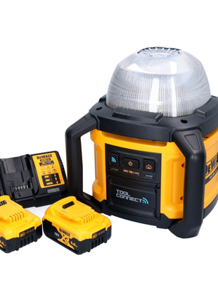 Foco de obra a batería DeWalt DCL 074 P2 18 V 5000 lm 4000 Kelvin + 2x baterías 5,0 Ah + cargador