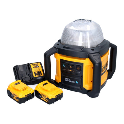 DeWalt DCL 074 P2 Proyector de obras recargable 18 V 5000 lm 4000 Kelvin + 2x batería recargable 5,0 Ah + cargador