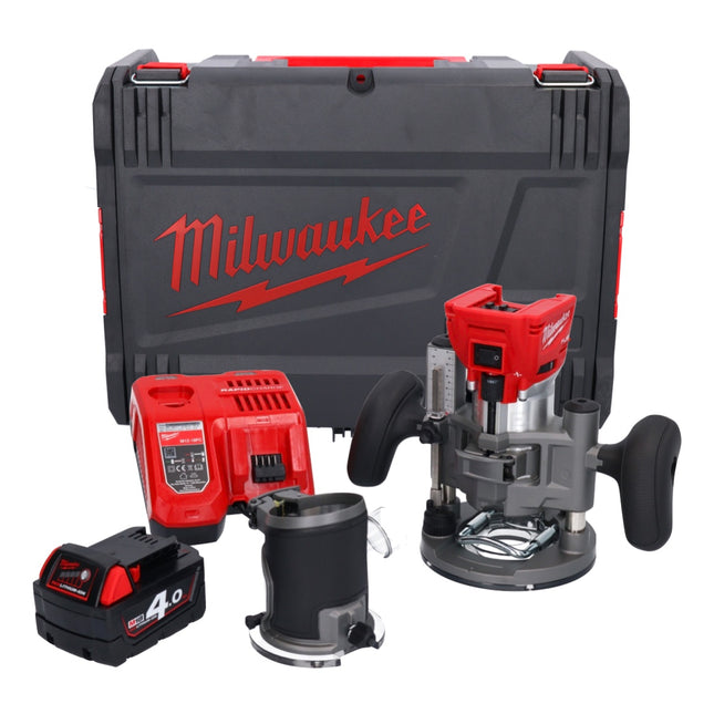 Milwaukee M18 FTR-401X Akku Fräse 18 V Brushless + 1x Akku 4,0 Ah + Ladegerät + Fräsmodule + HD Box