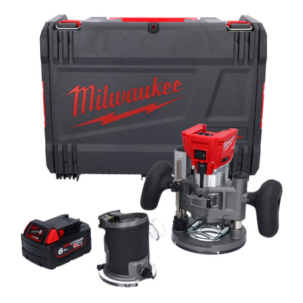 Fresadora de batería Milwaukee M18 FTR-601X 18 V sin escobillas + 1x batería 6,0 Ah + módulos de fresado + caja HD - sin cargador