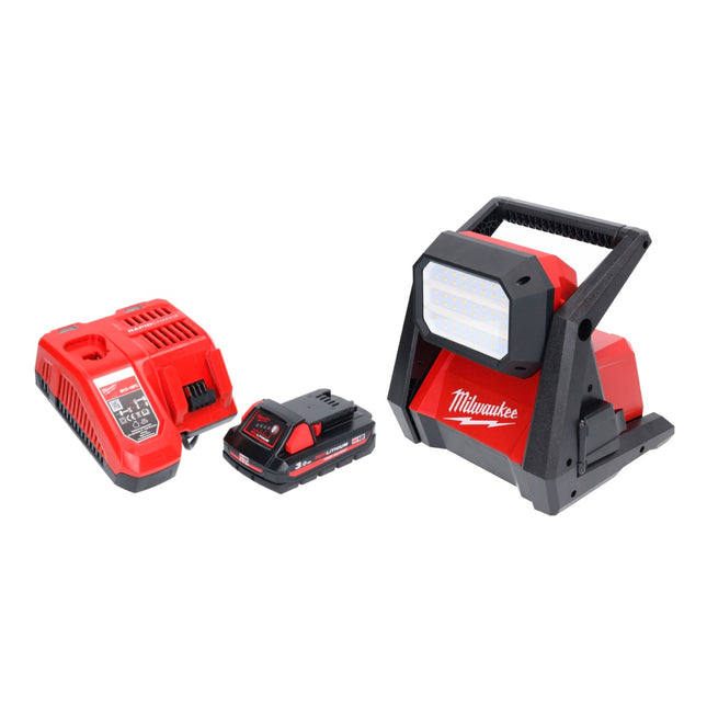 Milwaukee M18 HOAL-301FC foco de construcción con batería LED 18 V 4000 lm + 1x batería 3,0 Ah + cargador