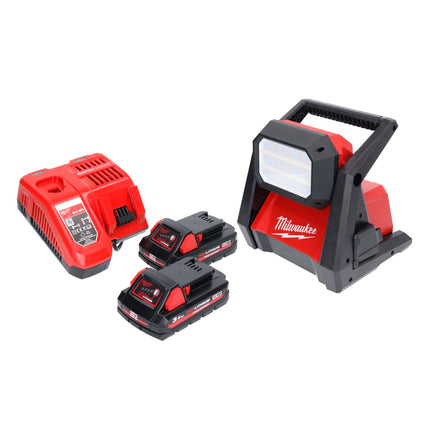 Milwaukee M18 HOAL-302FC foco de construcción con batería LED 18 V 4000 lm + 2x baterías 3,0 Ah + cargador