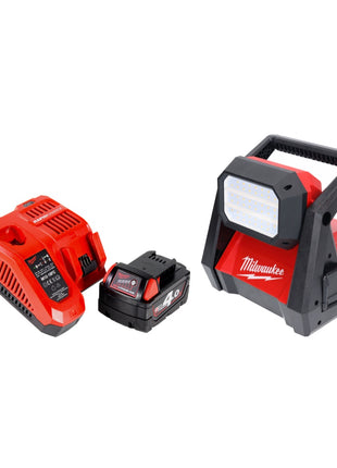 Milwaukee M18 HOAL-401FC foco de construcción con batería LED 18 V 4000 lm + 1x batería 4,0 Ah + cargador