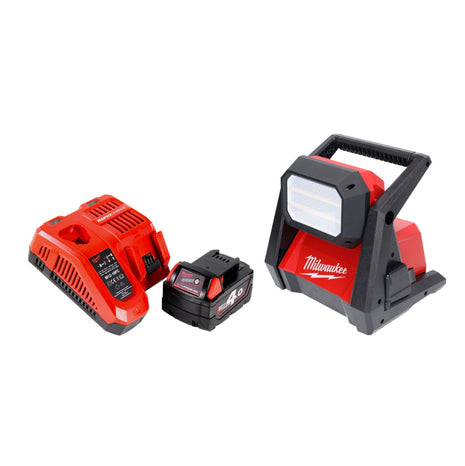 Milwaukee M18 HOAL-401FC foco de construcción con batería LED 18 V 4000 lm + 1x batería 4,0 Ah + cargador