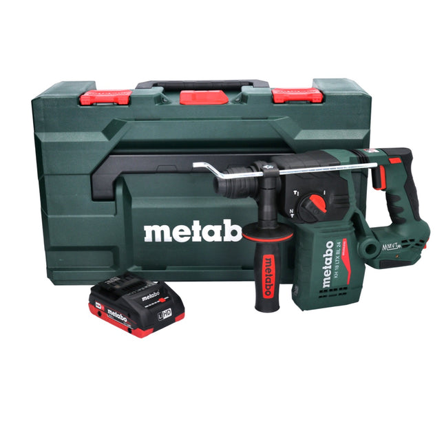 Martillo perforador a batería Metabo KH 18 LTX BL 24 18 V 2,2 J SDS Plus sin escobillas + 1x batería recargable 4,0 Ah + metaBOX - sin cargador