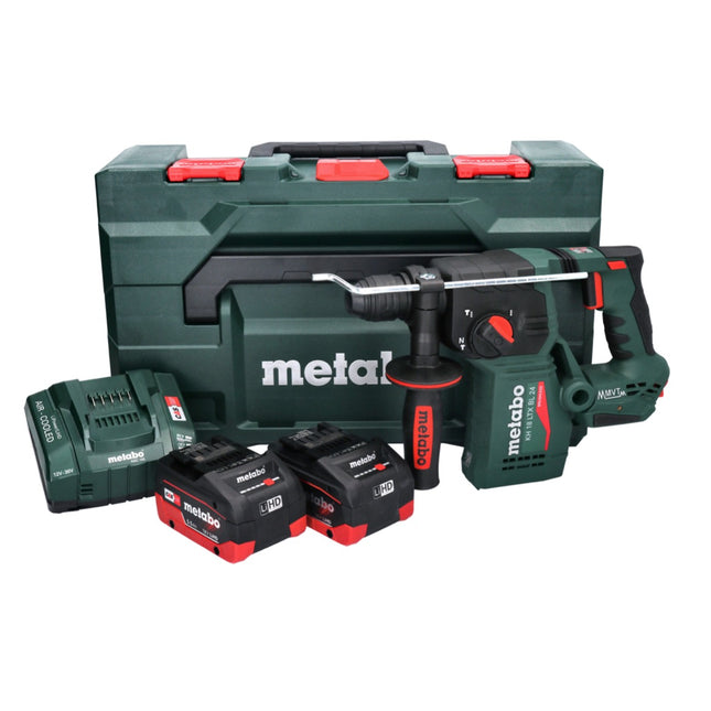 Martillo perforador sin cable Metabo KH 18 LTX BL 24 18 V 2,2 J SDS Plus Brushless ( 601713660 ) + 2x batería recargable 5,5 Ah + cargador + metaBOX