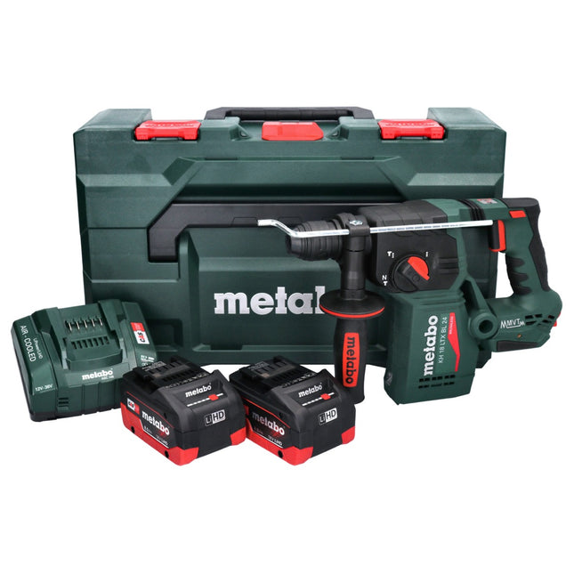 Martillo perforador a batería Metabo KH 18 LTX BL 24 18 V 2.2 J SDS Plus Brushless + 2x batería 8.0 Ah + cargador + metaBOX