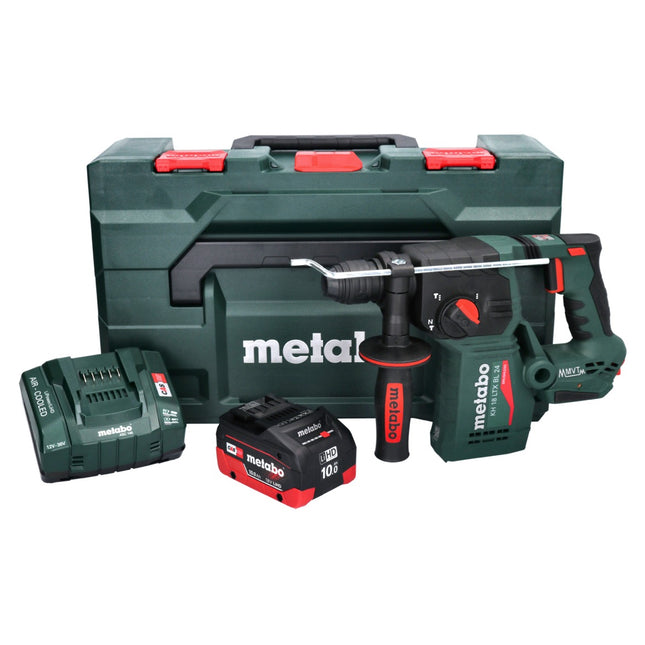Martillo perforador a batería Metabo KH 18 LTX BL 24 18 V 2,2 J SDS Plus sin escobillas + 1x batería recargable 10,0 Ah + cargador + metaBOX