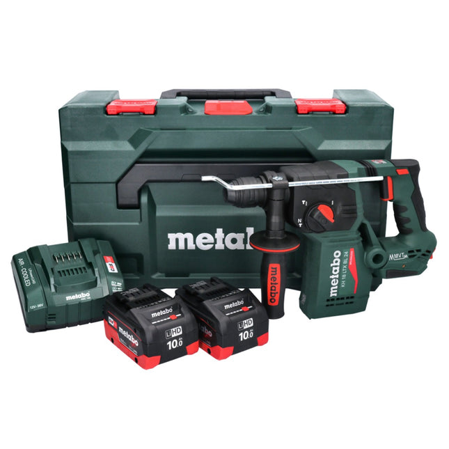 Martillo perforador a batería Metabo KH 18 LTX BL 24 18 V 2,2 J SDS Plus Brushless + 2x batería recargable 10,0 Ah + cargador + metaBOX