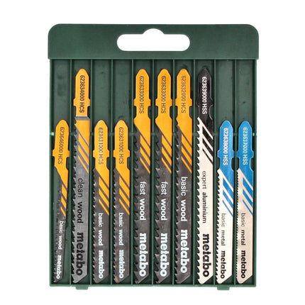 Sierra de calar de batería Metabo STA 18 LTX 140 18 V + 2x baterías 4,0 Ah + cargador + juego de hojas de sierra de calar de 10 piezas + metaBOX