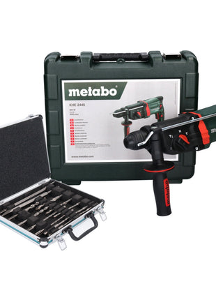 Metabo KHE 2445 Marteau combiné 800 W 2,4 J SDS plus + Coffret + Set de 13 forets et burins