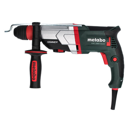 Metabo KHE 2660 Quick Combination Hammer 850 W 3 J SDS plus + Set of 13 drills and chisels + MetaBOX case