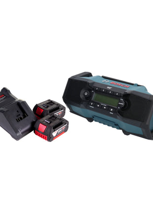 Bosch GPB 18V-2 SC Radio de chantier professionnelle sur batterie 18 V DAB+ Bluetooth AUX + 2x batteries 4,0 Ah + chargeur