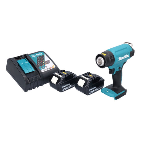 Makita DHG 180 RM Akku Heissluftgeblaese 18 V 550 C 2x Akku 4 0 Ah Ladegeraet 1 - toolbrothers