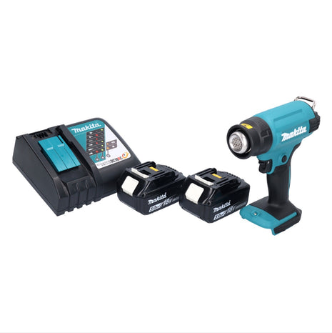 Makita DHG 180 RT Akku Heissluftgeblaese 18 V 550 C 2x Akku 5 0 Ah Ladegeraet 1 - toolbrothers