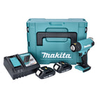 Makita DHG 180 RAJ cordless hot air gun 18 V 550 °C + 2x rechargeable battery 2.0 Ah + charger + Makpac