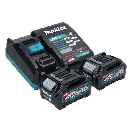 Kit source d'alimentation Makita 2x batterie BL 4020 40 V max. 2,0 Ah XGT (2x 191L29-0) + chargeur DC 40 RA (191E07-8)