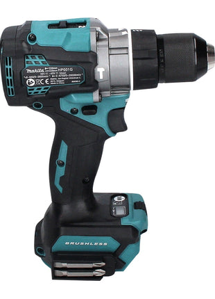 Taladro percutor inalámbrico Makita HP 001 GA1 40 V máx. 140 Nm XGT Brushless + 1x batería 2,0 Ah + cargador