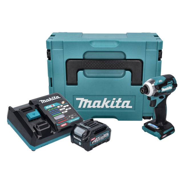 Makita TD 001 GA101 clé à chocs sans fil 40 V max. 220 Nm 1/4" XGT Brushless + 1x batterie 2,0 Ah + chargeur + Makpac