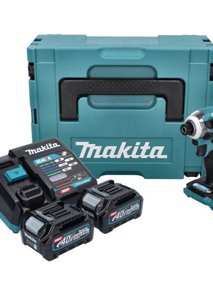 Makita TD 001 GA201 Llave de impacto inalámbrica 40 V máx. 220 Nm 1/4" XGT Brushless + 2x batería 2,0 Ah + cargador + Makpac