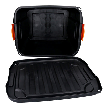 FORTE Boîte de rangement pour outils 42 l avec fermeture à clic 50x39x34 cm dans une mallette à outils noire, boîte, robuste, empilable, verrouillable (000051361905)