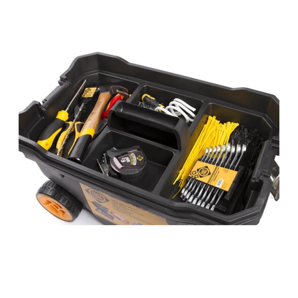 Caja de montaje móvil Forte Tools, caja de herramientas con ruedas grande en 59,5 x 42 x 38 cm robusta con cierre metálico y organizador extraíble (000051144574)