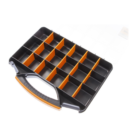 Forte Tools ORG-13 Coffret à outils en 33x25x5 cm, boîte de rangement, organisateur avec 18 compartiments différents, amovible, boîte solide, couvercle anti-rayures (000051144773)