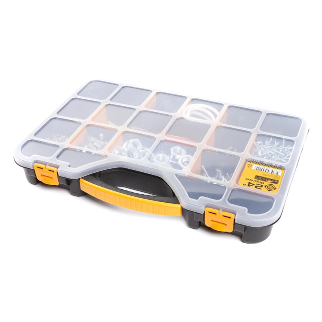 Forte Tools ORG-24 Tool case in 51x35x7 cm, storage box, organizer with 18 different compartments, removable, sturdy box, scratch-resistant lid (000051144820)